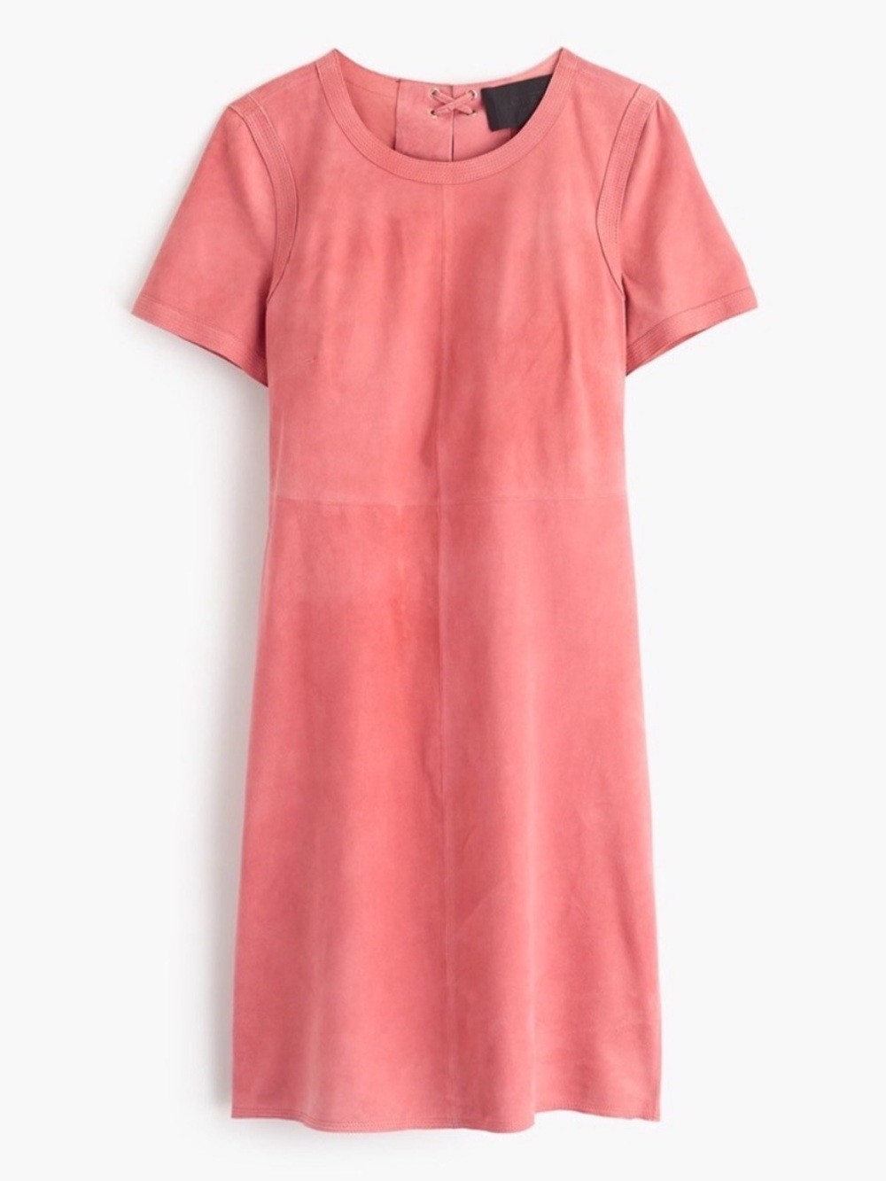 J. Crew Collection Lace-up Back Suede Dress Pink Sz 4 - Picture 2 of 14